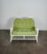 Italienisches Vintage Sofa aus Bambus Rattan & Grünem Stoff, 1970er 1