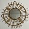 Vintage Rattan Sun Mirror, 1950s, Image 1