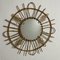 Vintage Rattan Sun Mirror, 1950s 2