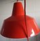 Orange emaillierte Werkstatt Deckenlampe von Louis Poulsen 3