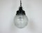 Industrial Bakelite Pendant Light with Ribbed Glass, 1970s, Image 8