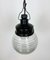 Industrial Bakelite Pendant Light with Ribbed Glass, 1970s 7