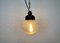 Industrial Bakelite Pendant Light with Ribbed Glass, 1970s 12