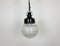 Lámpara colgante industrial de baquelita con vidrio acanalado, años 70, Imagen 2