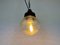 Industrial Bakelite Pendant Light with Ribbed Glass, 1970s 13