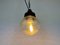 Lámpara colgante industrial de baquelita con vidrio acanalado, años 70, Imagen 13