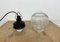 Lámpara colgante industrial de baquelita con vidrio acanalado, años 70, Imagen 9