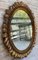 Mid-Century French Oval Mirror in Gold Flower Frame, 1960s 3