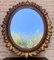 Mid-Century French Oval Mirror in Gold Flower Frame, 1960s 1