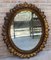 Mid-Century French Oval Mirror in Gold Flower Frame, 1960s 4