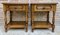 20th Century Spanish Nightstands with One Drawer and Iron Hardware and One Open Shelf, 1950s, Set of 2, Image 2