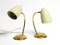 Mid-Century Modern German Brass Table Lamps with Metal Shades, 1950s, Set of 2 1