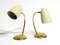 Mid-Century Modern German Brass Table Lamps with Metal Shades, 1950s, Set of 2, Image 1