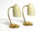 Deutsche Mid-Century Moderne Tischlampen aus Messing mit Metallschirmen, 1950er, 2er Set 4