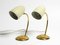 Deutsche Mid-Century Moderne Tischlampen aus Messing mit Metallschirmen, 1950er, 2er Set 3