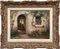 French Stone Cottage Building & Interior, Early 20th Century, Oil, Framed 13