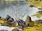 Charles Wyatt Warren, Impasto Mountain Lake Landscape, Oil Painting, 20th Century, Framed, Image 3