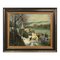 Georges Charles Robin, Port-Villez Neige Riverscape, 1950, Olio su tela, Incorniciato, Immagine 1