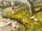 Laszlo Neogrady, Scena sul fiume di un villaggio di campagna con albero in fiore, figura e oche, 1925, Pittura, Incorniciato, Immagine 4