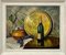 William Henry Burns, Bouteille de Champagne avec Raisins, Peinture à l'Huile, 1985, Encadrée 13