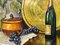 William Henry Burns, Champagne Bottle with Grapes, Oil Painting, 1985, Framed 10