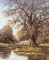 John S Haggan, Autumn Trees by River in County Tyrone, 1985, Öl 10