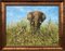 Mark Whittaker, Elephant in the Wild, 1997, Original Oil, Framed 12