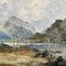 Charles Wyatt Warren, Impasto River Mountain Scene in Wales, Mid-20th Century, Oil Painting, Framed 9