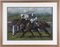 Bill McCullough, Horse Race at Royal Ascot with Golan & Nayef, 2002, Original Pastel Drawing, Framed 6