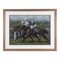 Bill McCullough, Horse Race at Royal Ascot with Golan & Nayef, 2002, Original Pastel Drawing, Framed 1