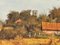 James Wright, Farm Scene with Haystacks in the English Countryside, 1990er, Öl auf Leinwand 5