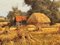 James Wright, Farm Scene with Haystacks in the English Countryside, 1990er, Öl auf Leinwand 4