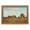 James Wright, Escena de una granja con pajares en la campiña inglesa, años 90, óleo sobre lienzo, Imagen 1