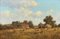 James Wright, Escena de una granja con pajares en la campiña inglesa, años 90, óleo sobre lienzo, Imagen 2