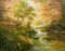 Albert Wells Price, River Landscape Scene in Autumn Sun, 1980, Peinture à l'huile, Encadré 10