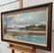 Frank Fitzsimons, Ireland Seascape with Boats & Figures, 1985, Oil, Framed, Image 9
