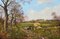 James Wright, Caballos con labradores en la campiña inglesa, años 90, óleo sobre lienzo, Imagen 8