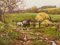 James Wright, Caballos con labradores en la campiña inglesa, años 90, óleo sobre lienzo, Imagen 10