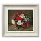 John Whitlock Codner RWA, Bodegón de flores rojas, rosadas y blancas, pintura al óleo, 1985, enmarcado, Imagen 1