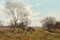 James Wright, English Countryside with Horses & Plough, 1990s, Oil, Image 2