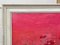 Angela Wakefield, Abstract Turquoise & Red Flowers on Pink Background, 2021, Acrylic, Framed 11