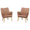Grey Fabric Ch71 Armchairs attributed to Hans J. Wegner for Carl Hansen & Son, 2010s, Set of 2 1