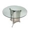 Italian Table with Chromed Metal Base and Glass Top, 1960s 1