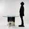Italian Table with Chromed Metal Base and Glass Top, 1960s, Image 2