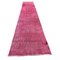 Alfombra turca vintage de lana sobreteñida en rosa, años 70, Imagen 1