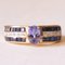 Vintage 9k Yellow Gold Tanzanite, Sapphire and Diamond Ring, 1970s 1