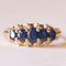 Vintage 14k Yellow and White Gold Sapphire and Diamond Ring, 1960s, Image 9