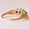 Vintage 14k Yellow and White Gold Sapphire and Diamond Ring, 1960s 6