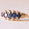 Vintage 14k Yellow and White Gold Sapphire and Diamond Ring, 1960s, Image 2