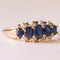 Vintage 14k Yellow and White Gold Sapphire and Diamond Ring, 1960s 8